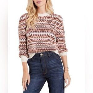 Evereve Crew Neck , Puff Sleeve Sweater